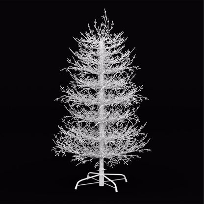 4FT Pre-lit Aspen Fir Artificial Christmas Tree, Hinged Xmas Tree 280 Snow Flocked Branch Tips, 230 Warm White LED Lights, Holiday Coral Christmas Tree For Home Party