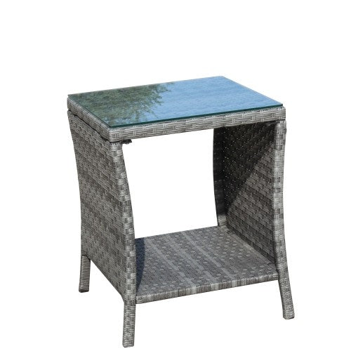 Grey Rattan Patio Table