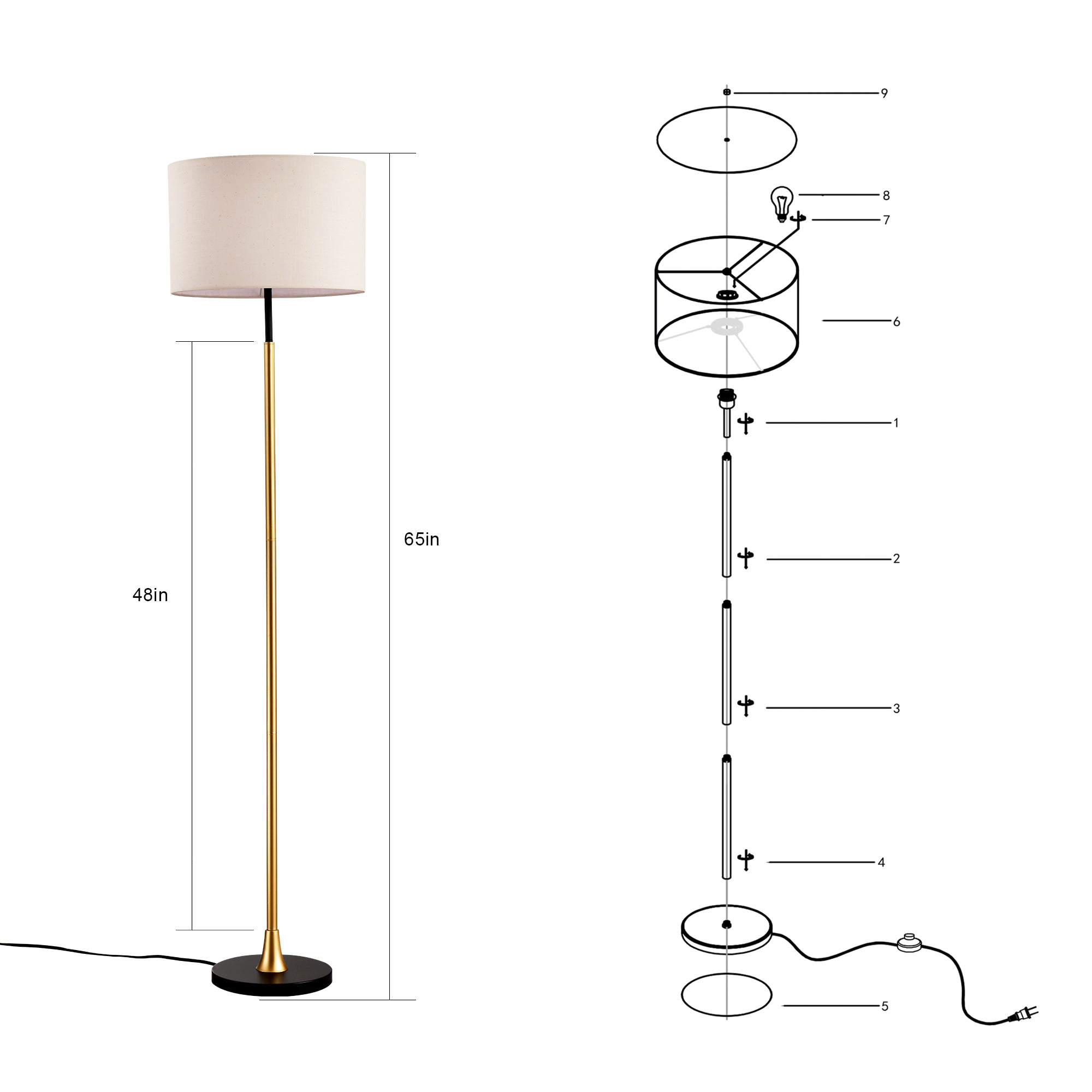 Industrial Black Floor Lamp