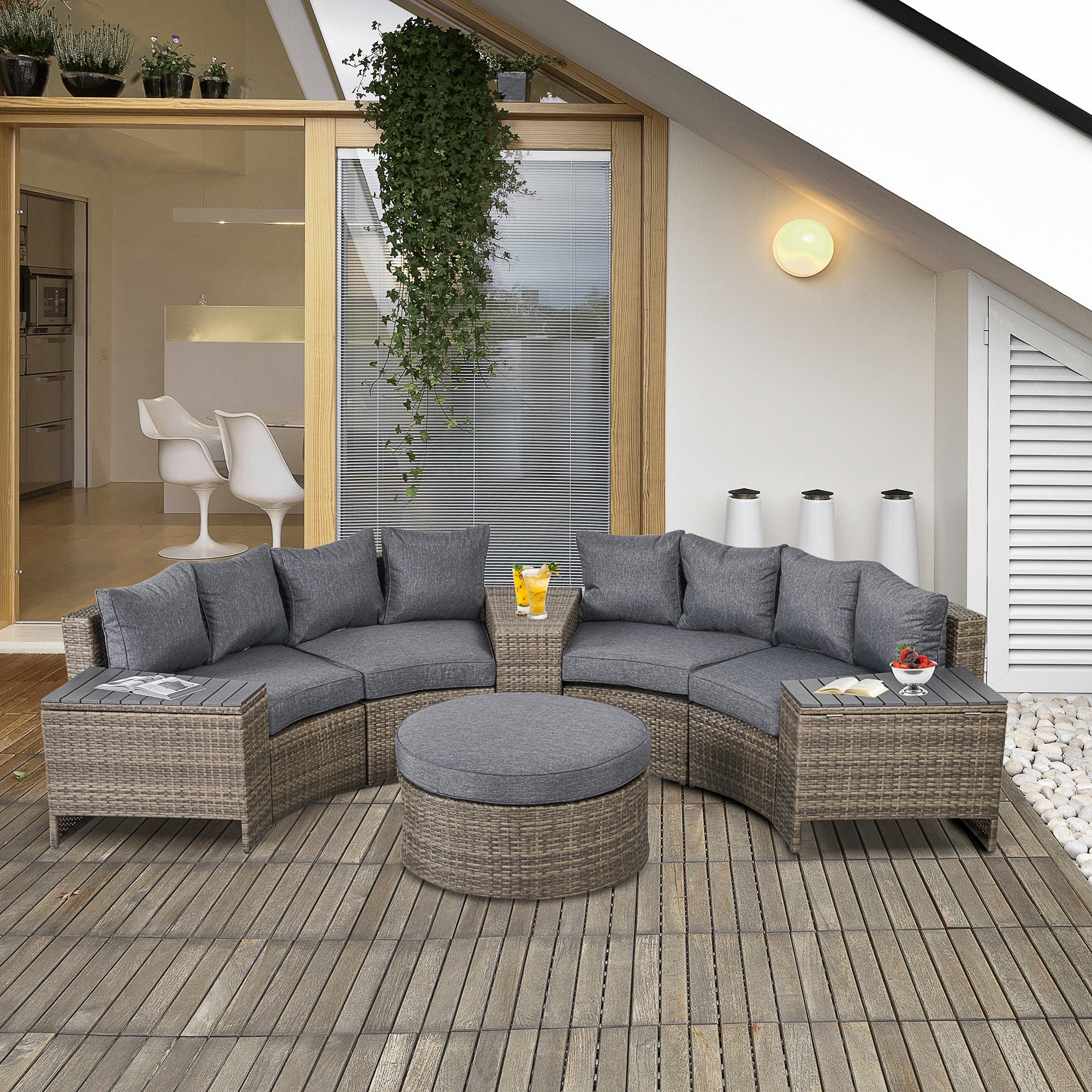 8-teiliges Outdoor-Sofa