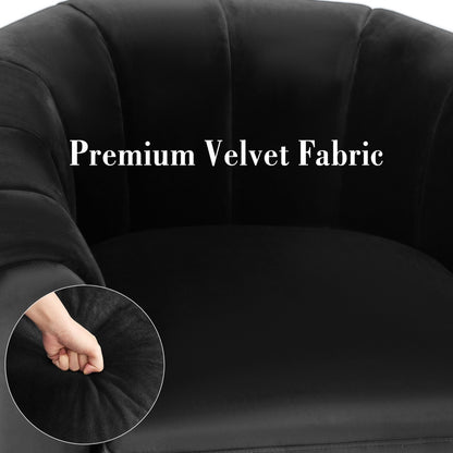 A Single-seat Rotary Sofa Upholstered In Velvet Fabric