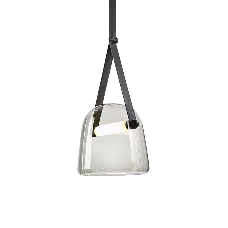 Post Modern Creative Leather Strap Glass Chandelier