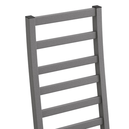 Metal Dining Chairs Set Of 4, Steel Legs And PU Leather Seats, High Back Armless Dining Chairs, For Kitchen, Living Room, Grey