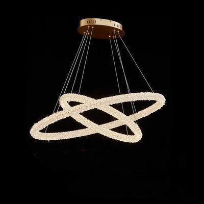 Crystal Ring Chandelier 100cm Tiered Design
