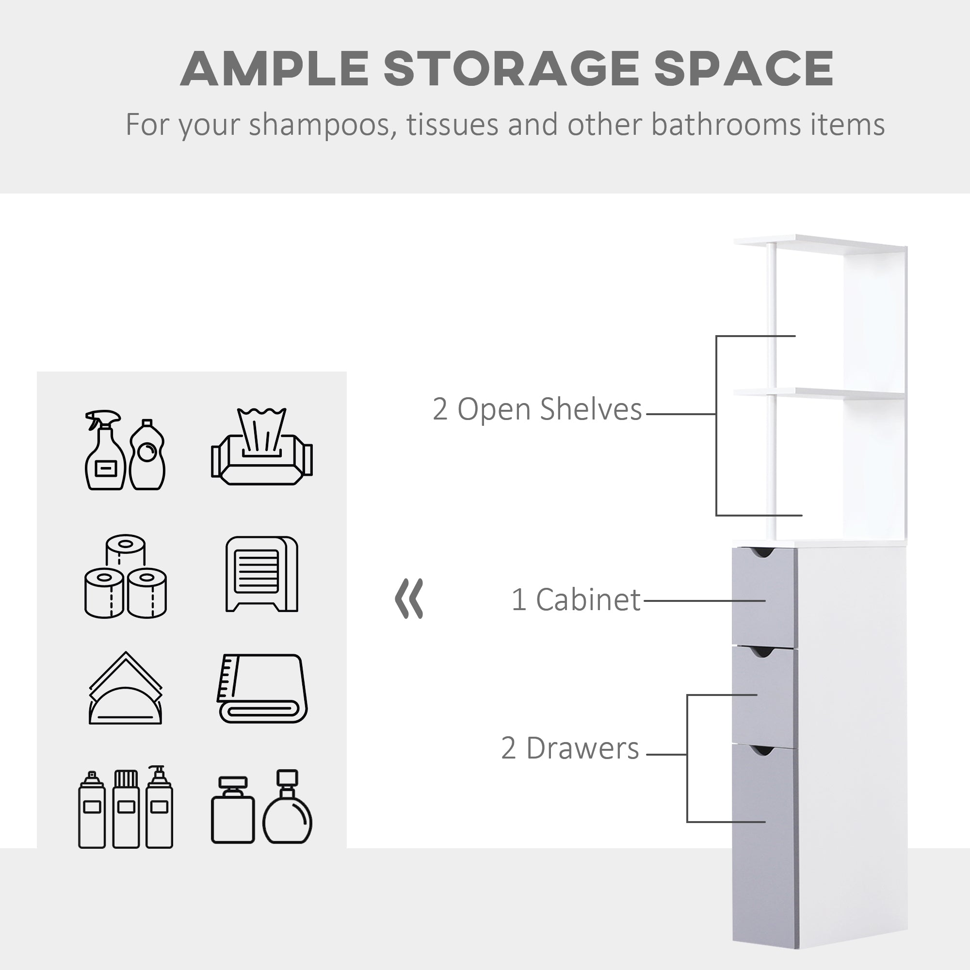 White Modern Linen Cabinet