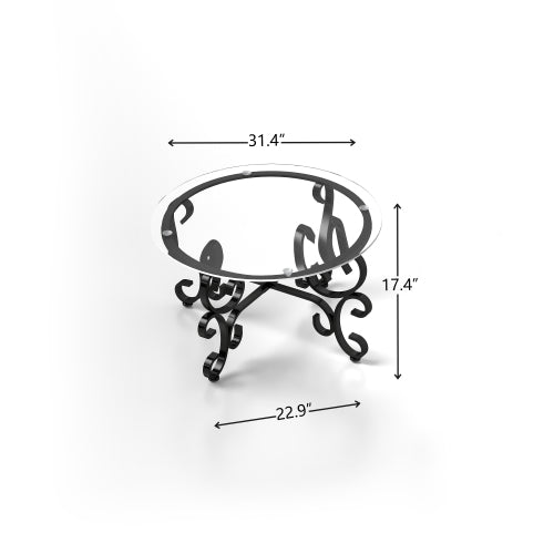 Juego de Mesas de Café de Superficie de Vidrio Templado de 3 Piezas Decoración Mesa de Café