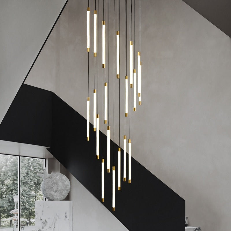 Copper Long Staircase Chandelier