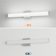 Badezimmermöbel-Leuchte gebürstetes Nickel quadratisch LED 25 Zoll 14W 6000K kühles Weißlicht Wandleuchte über Spiegel -Gebürstetes Nickel, 25 Zoll