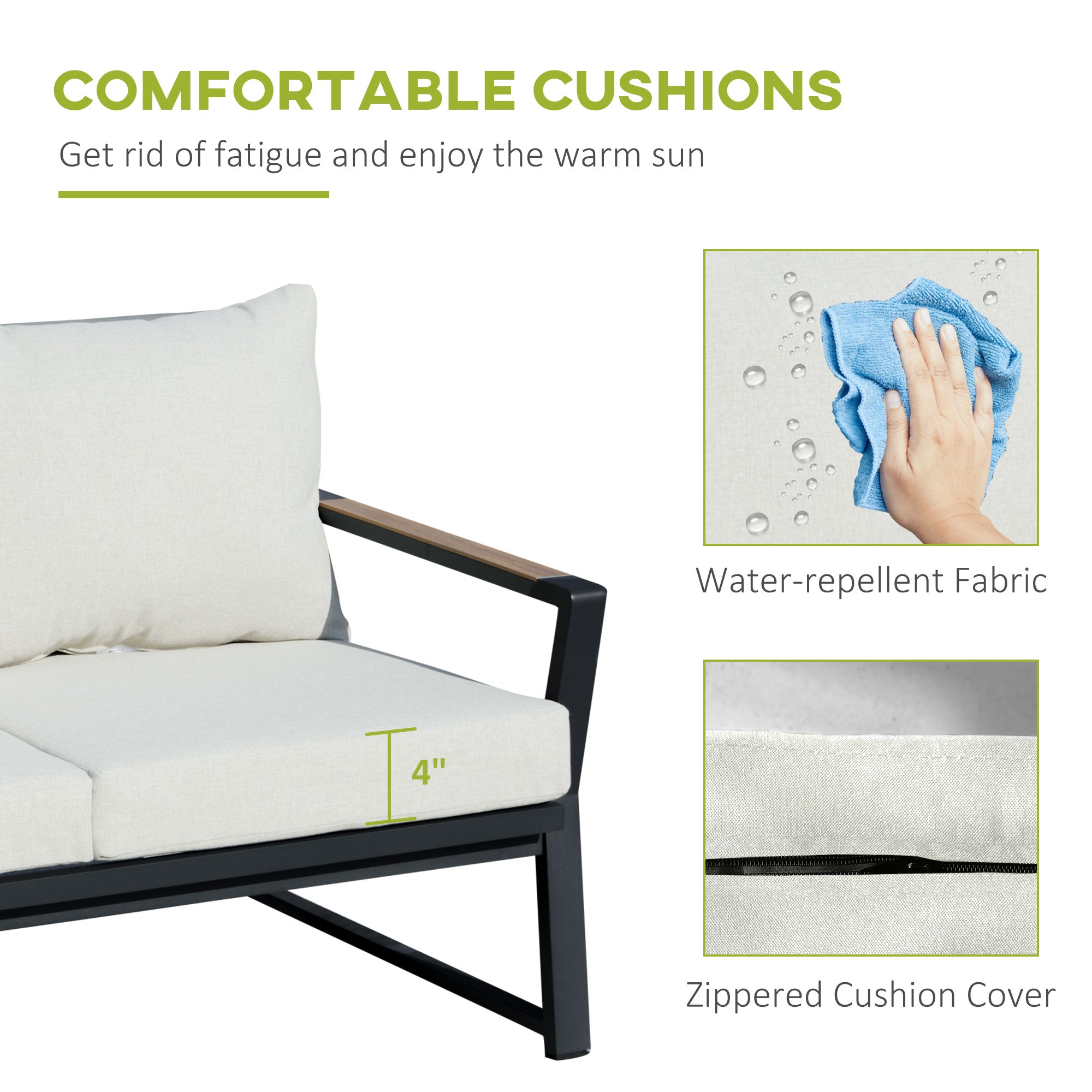 Beige Minimalist Patio Set