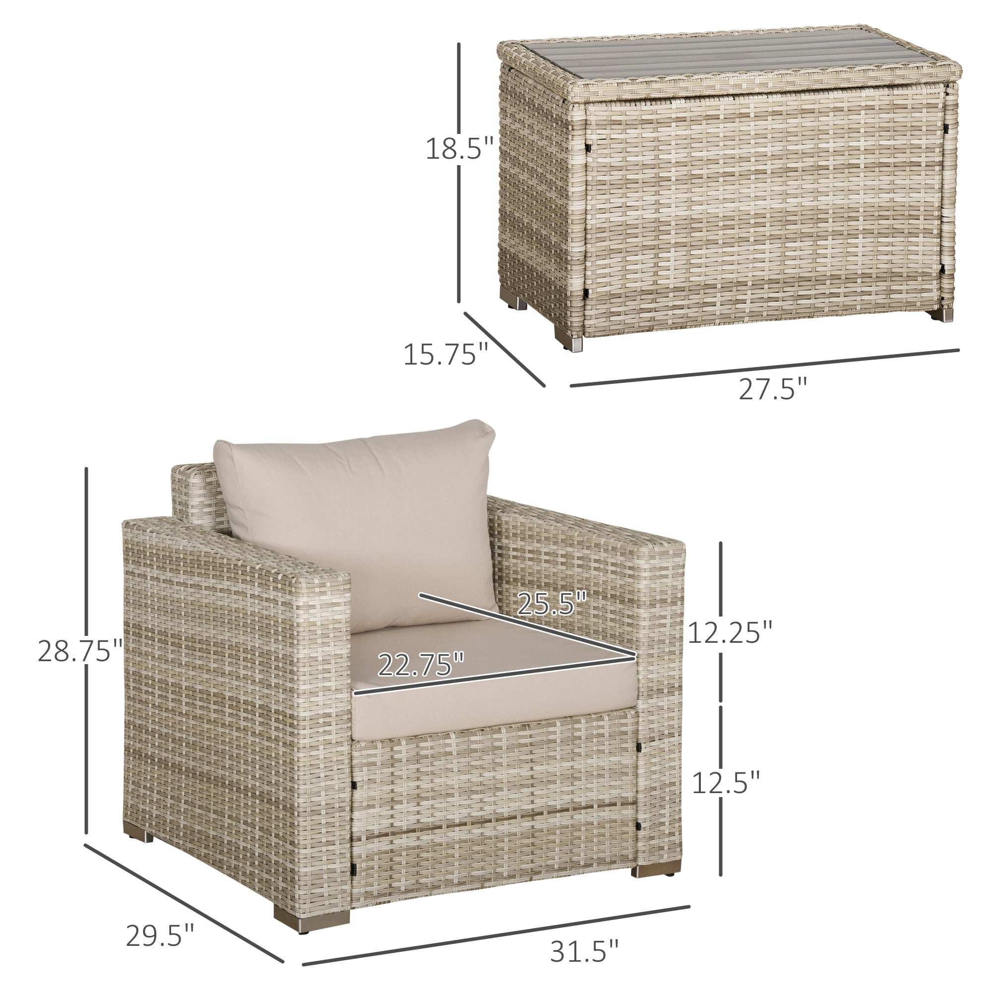 Charcoal Industrial Patio Set