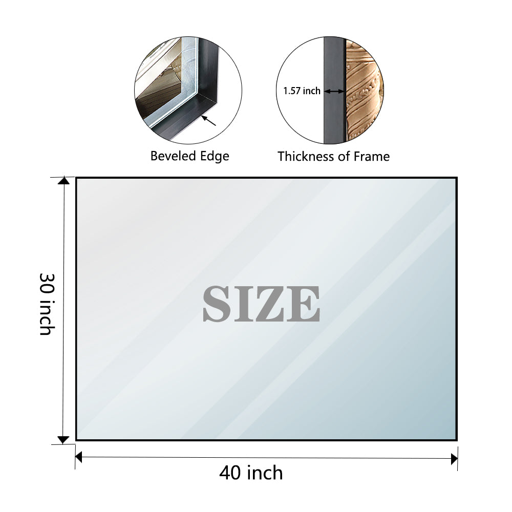 Black Rectangular Bathroom Mirror