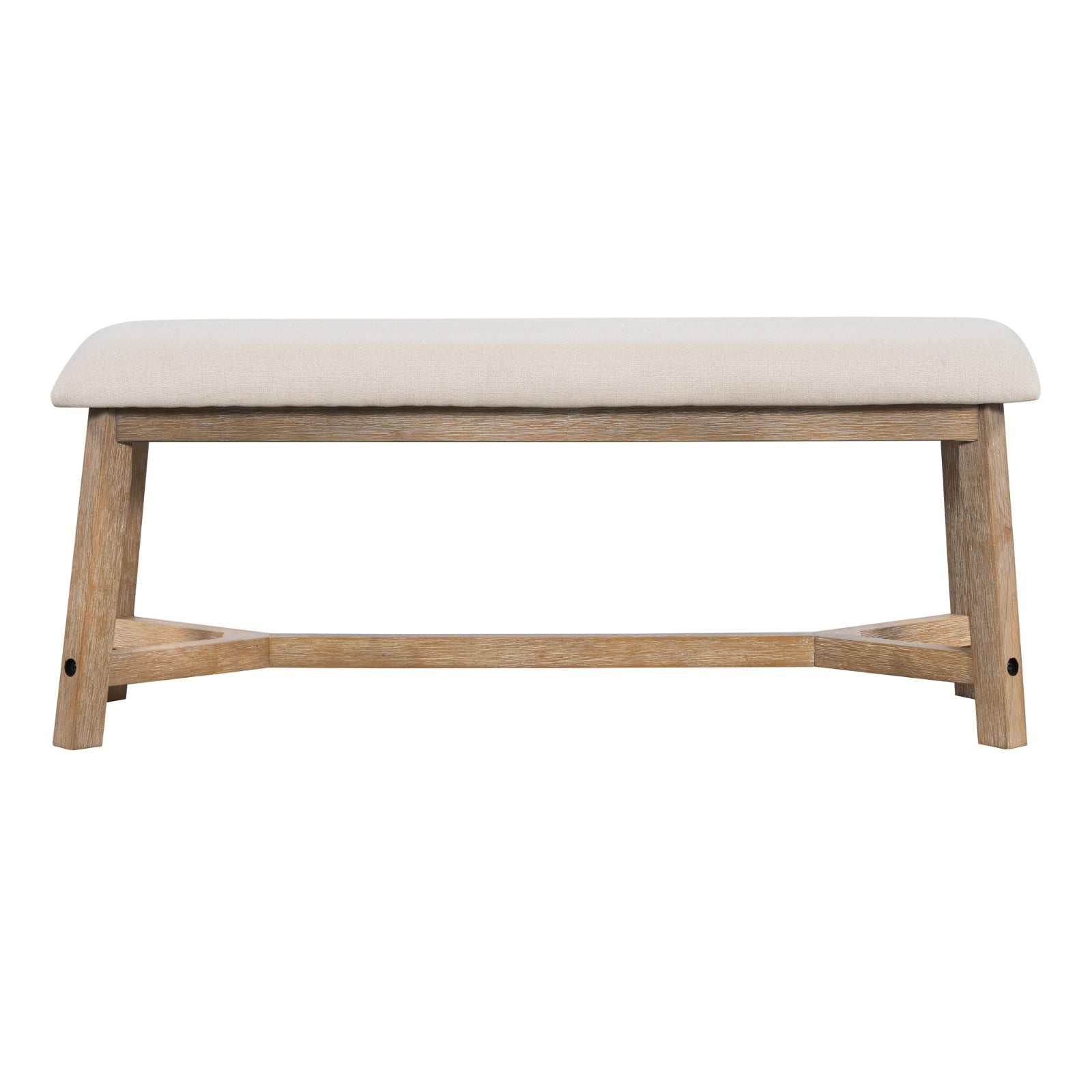 Conjunto de comedor TREXM de 6 piezas en estilo retro farmhouse, mesa rectangular y 4 sillas tapizadas con ratán