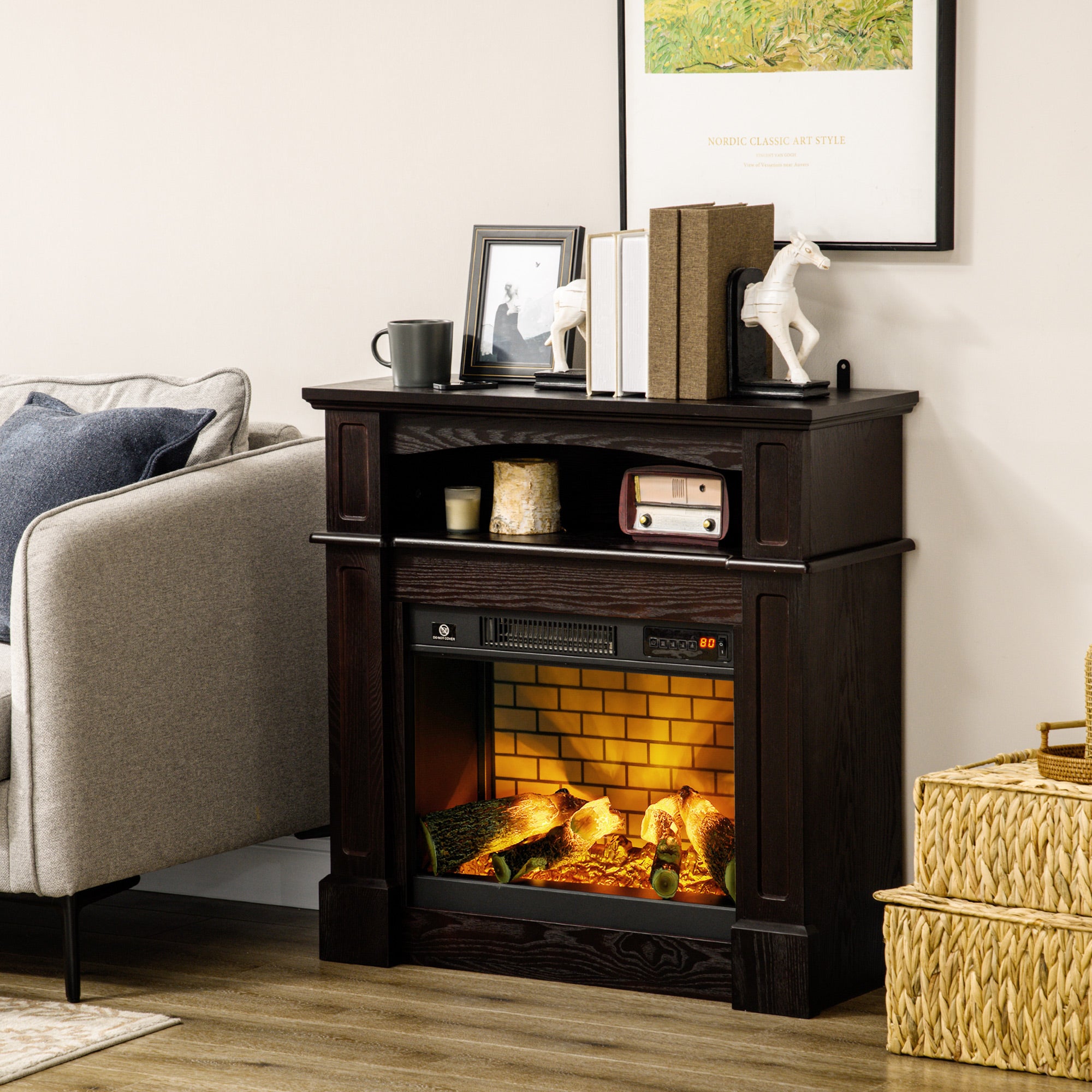 Chimenea Eléctrica de 32" con Repisa