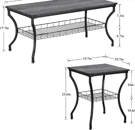 3-teiliges Wohnzimmer-Set, Couchtisch und Couchtisch