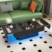 Mesa de Centro con Superficie Deslizante, Mesa Central con Compartimento de Almacenamiento Oculto, Mesa Extensible para Sala de Estar