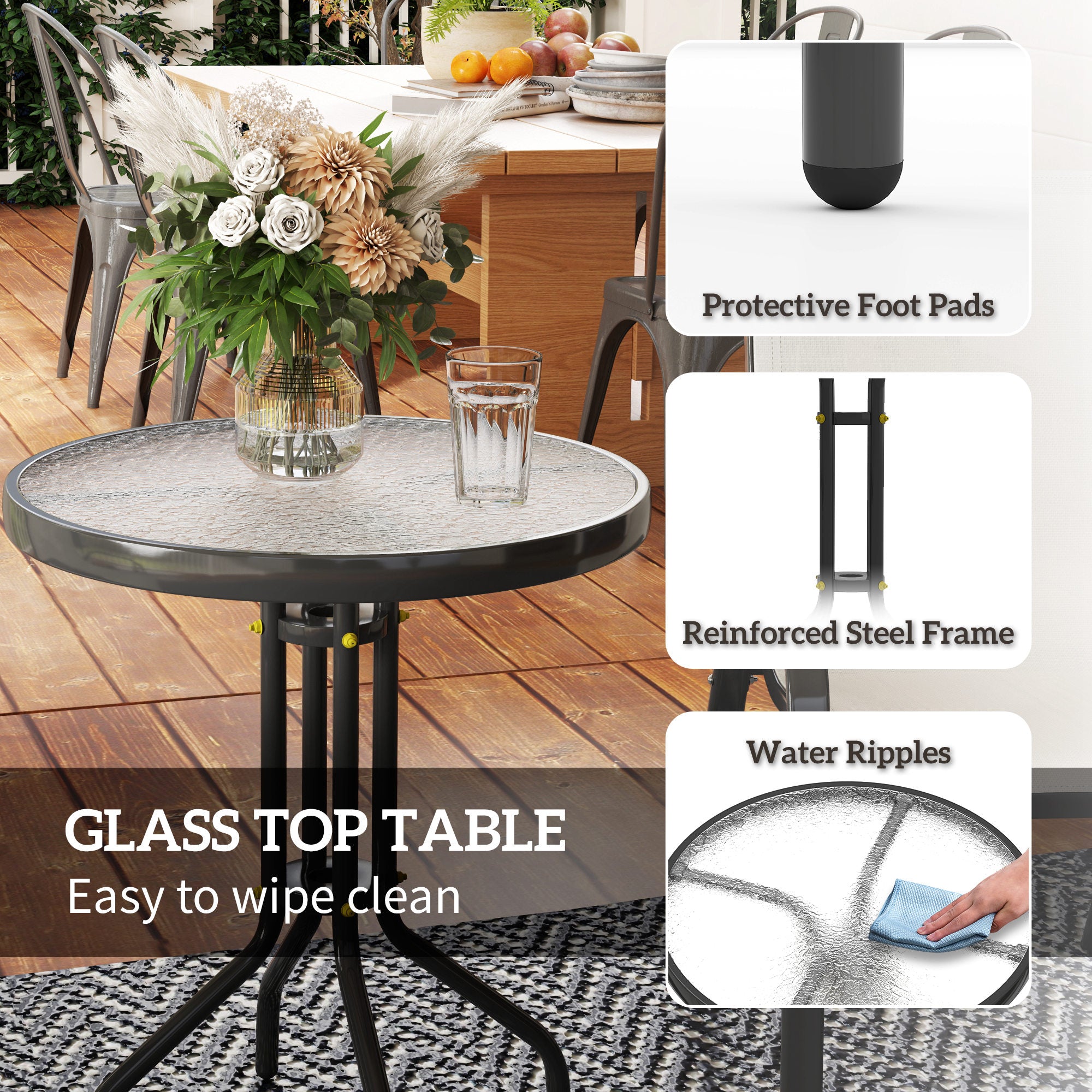 Compact Outdoor Bistro Set Gray Garden Style