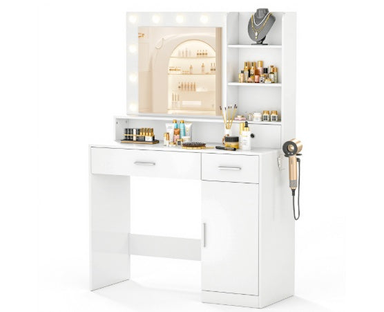 White Lighted Dressing Table