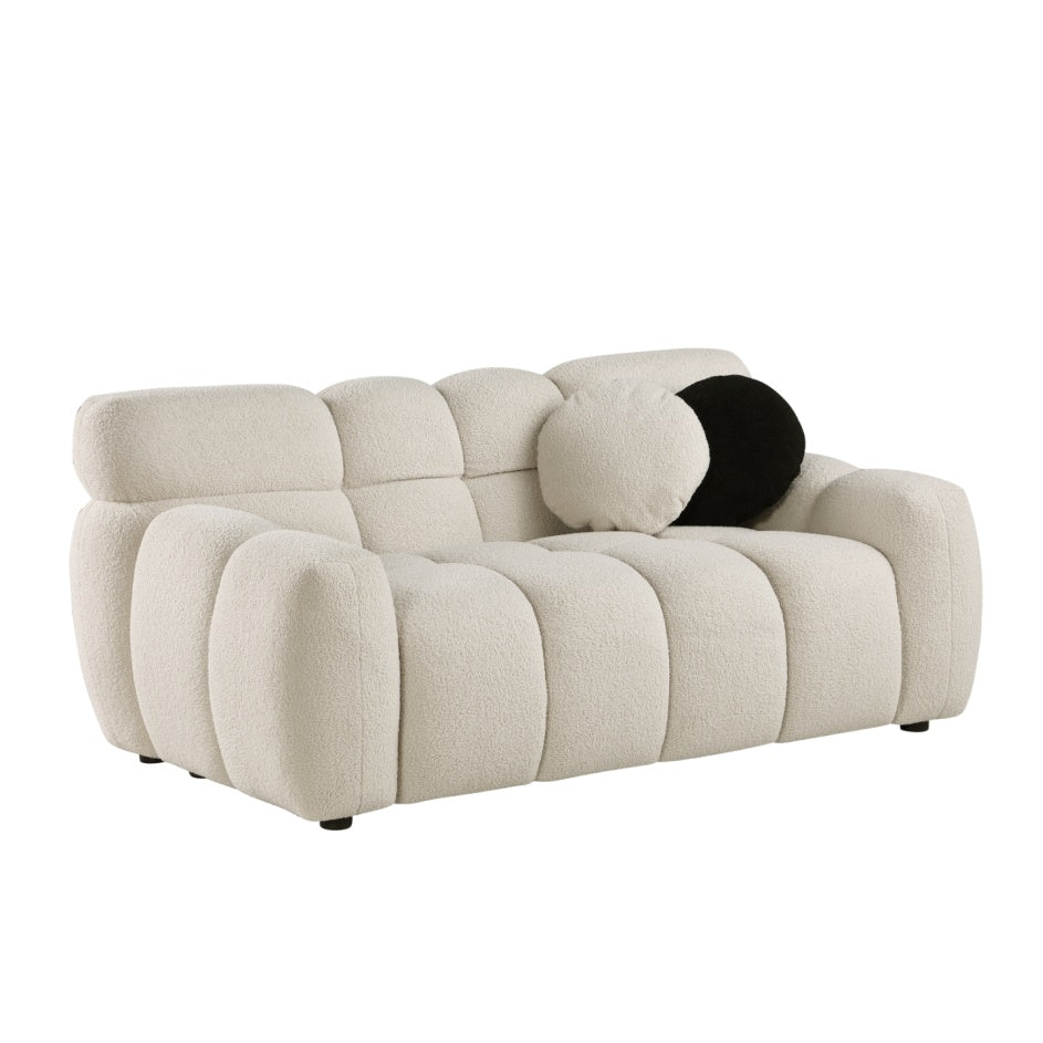 Beige Boucle Sofa