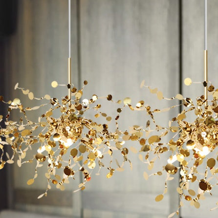 Stainless Steel Leaf Chandelier
