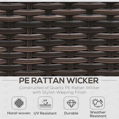 Outsunny 8 Pieces PE Rattan Corner Sofa Set With Thick Cushions, Aluminium Outdoor Rattan Garden Furniture Set With Glass Top Table, No Assembly Required, Mixed Brown