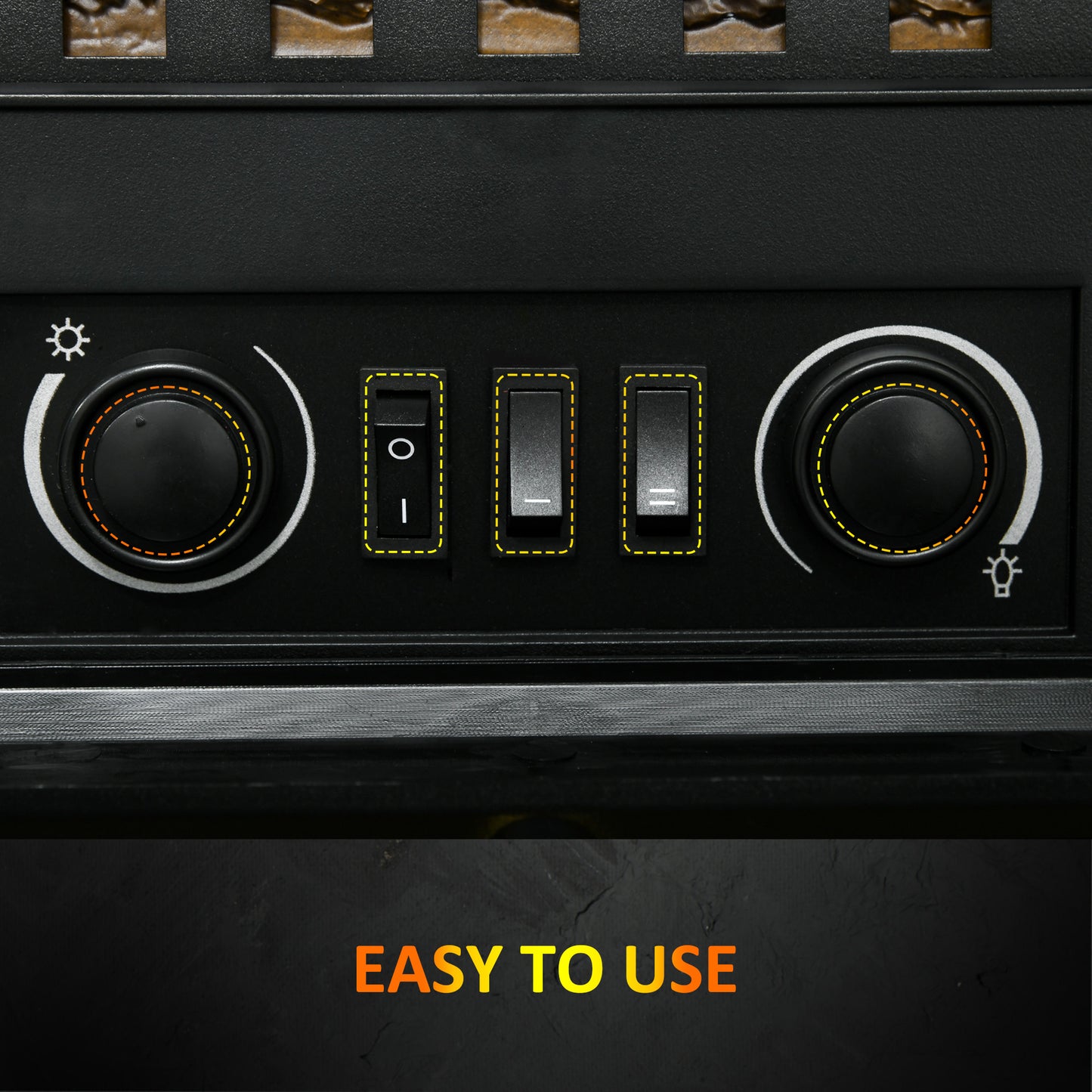 Electric Fireplace Heater Freestanding Fireplace Stove with 3-Side Realistic Flame Overheat Protection 750W/1500W