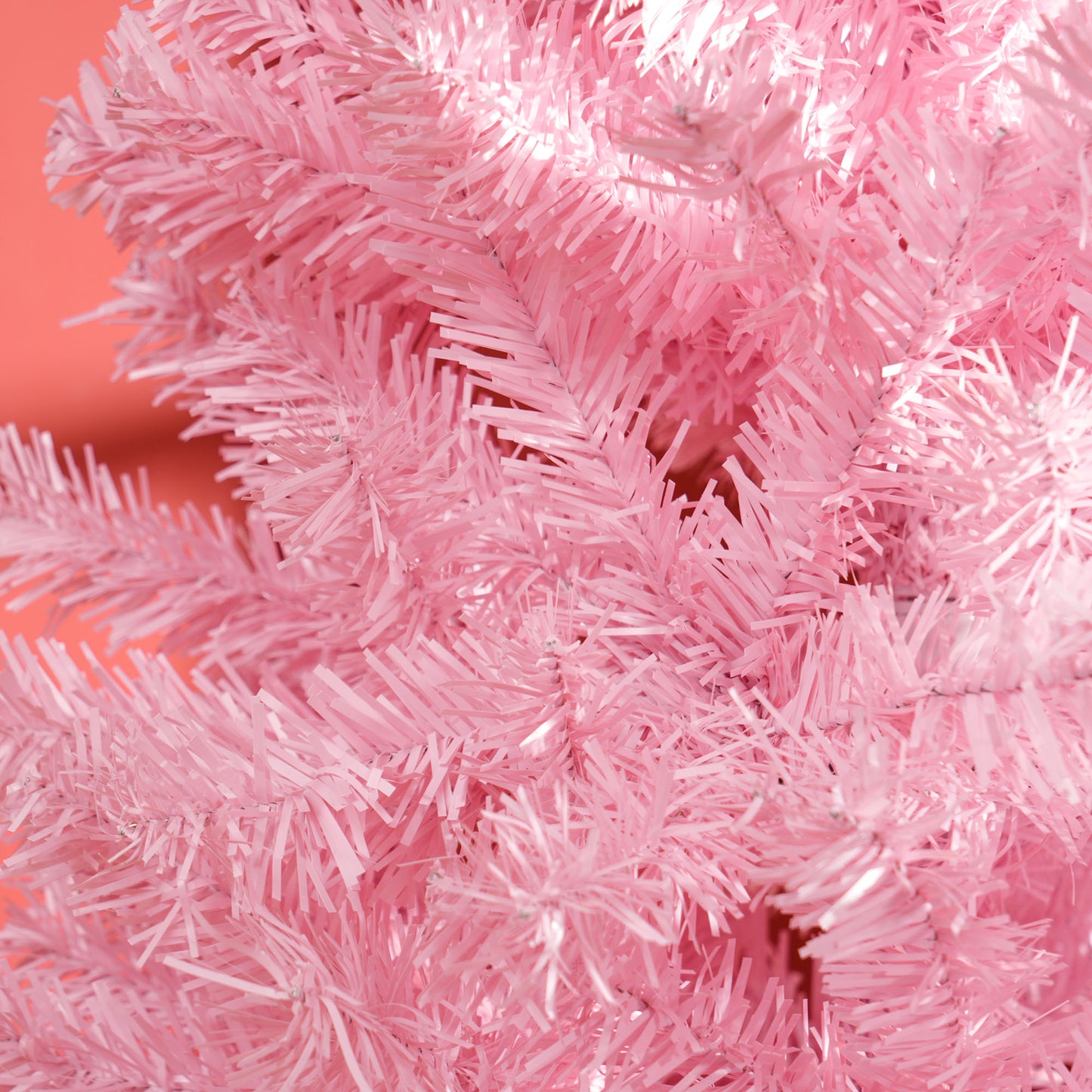 HOMCOM 8' Tall Unlit Slim Douglas Fir Artificial Christmas Tree With 1168 Realistic Branch Tips, Pink