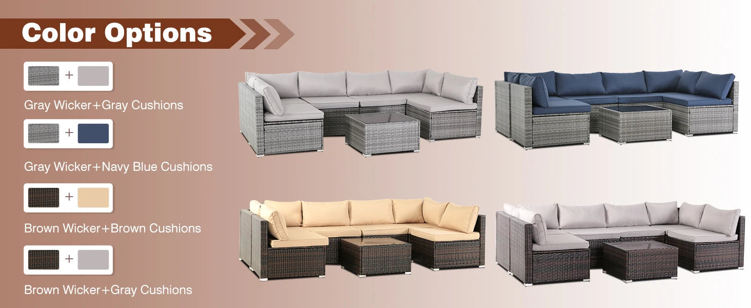 7 Piece All-Weather Wicker Patio Set