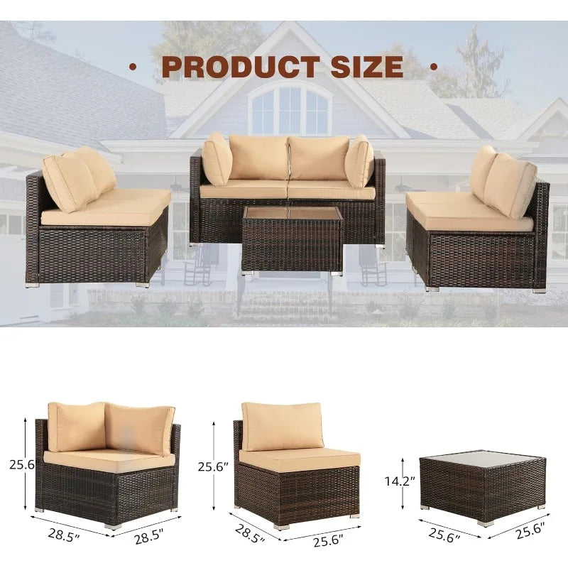 7 Piece All-Weather Wicker Patio Set