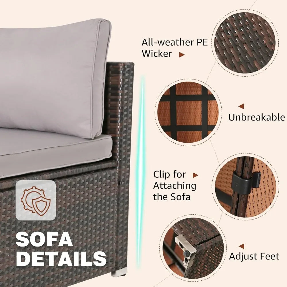 7 Piece All-Weather Wicker Patio Set