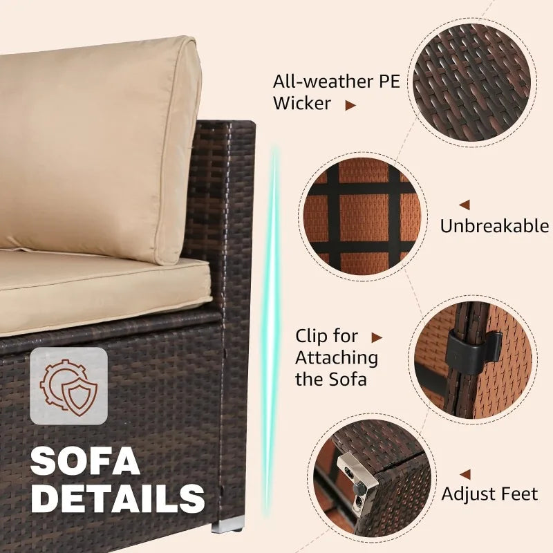 7 Piece All-Weather Wicker Patio Set