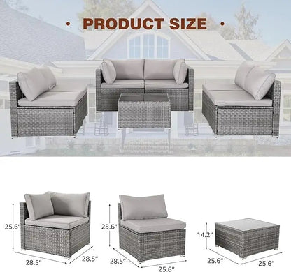 7 Piece All-Weather Wicker Patio Set