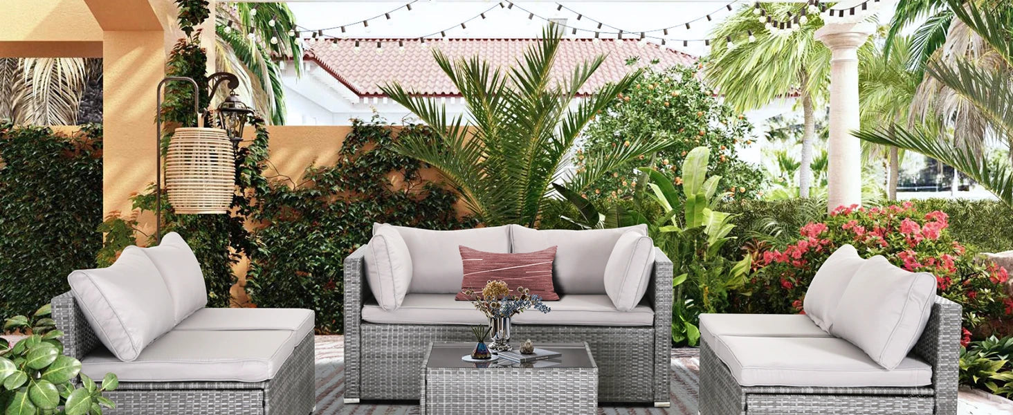 7 Piece All-Weather Wicker Patio Set