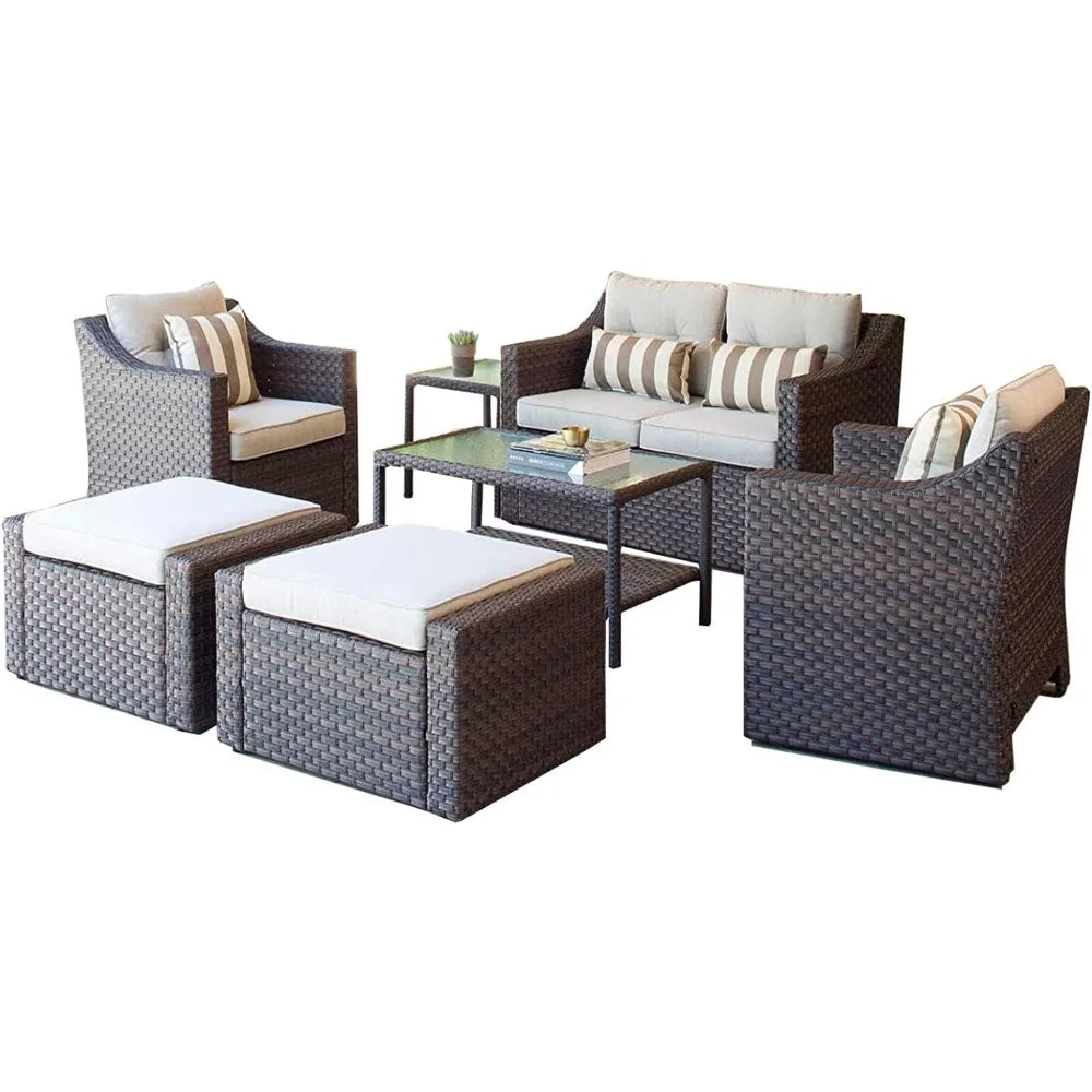 7-Piece Wicker Outdoor Lounge Set