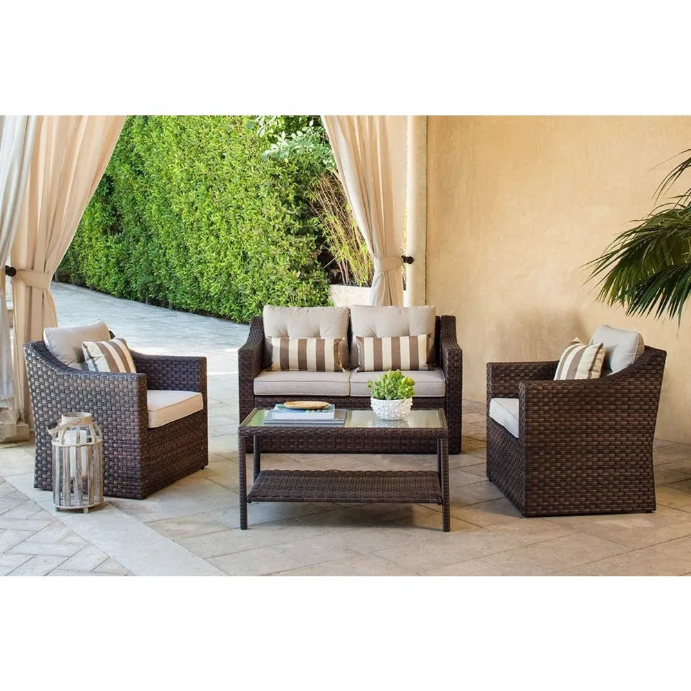 7-Piece Wicker Outdoor Lounge Set