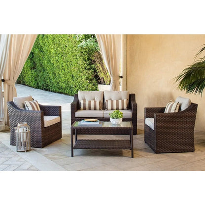 7-Piece Wicker Outdoor Lounge Set