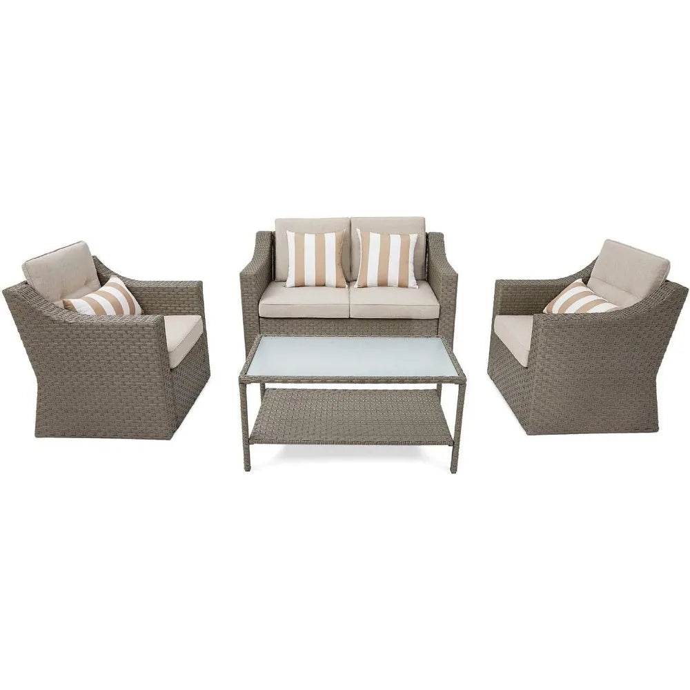 7-Piece Wicker Outdoor Lounge Set