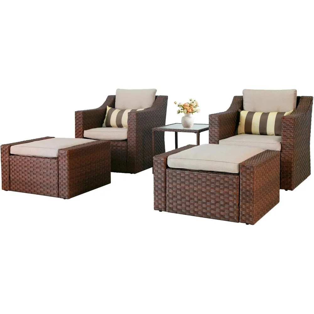 7-Piece Wicker Outdoor Lounge Set