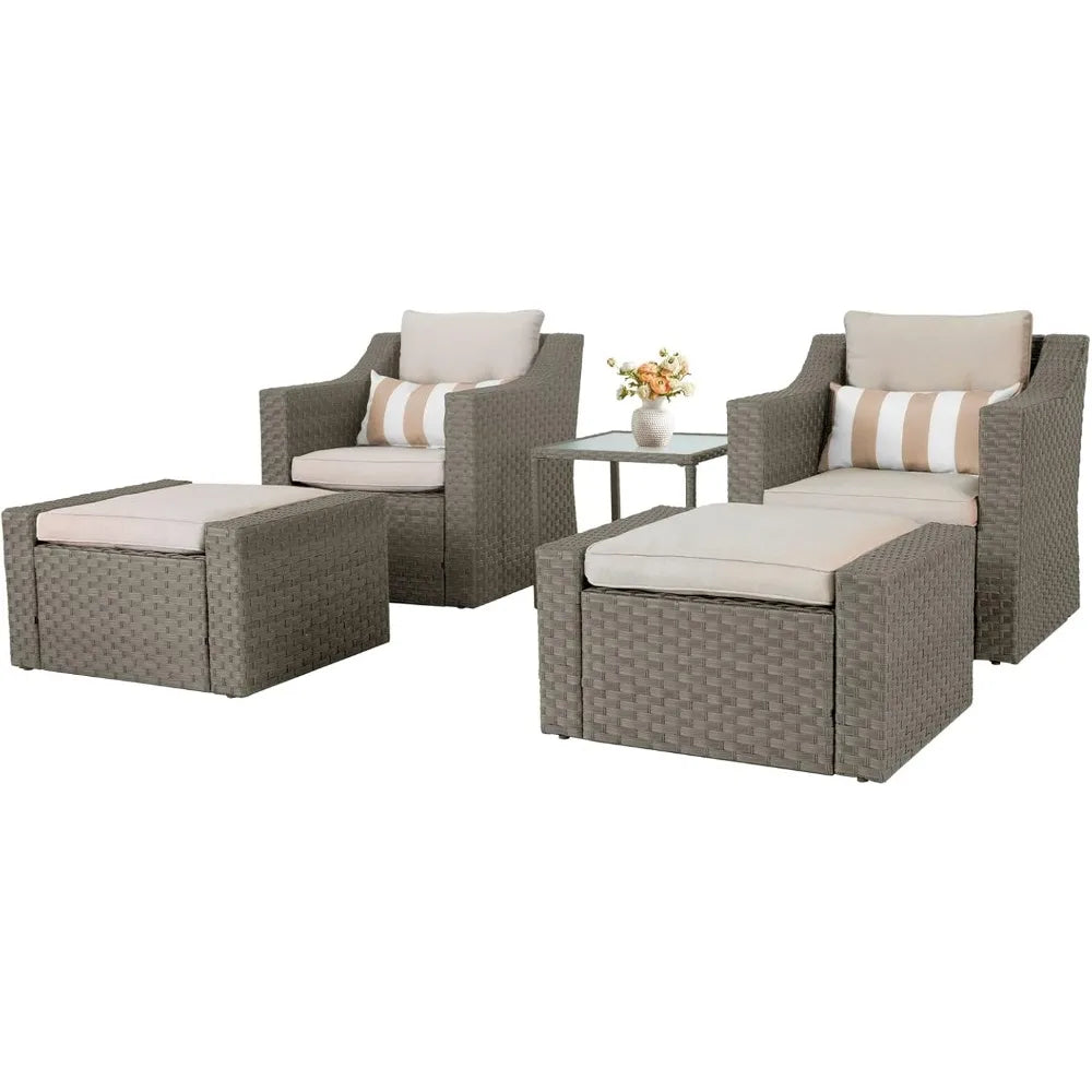 7-Piece Wicker Outdoor Lounge Set