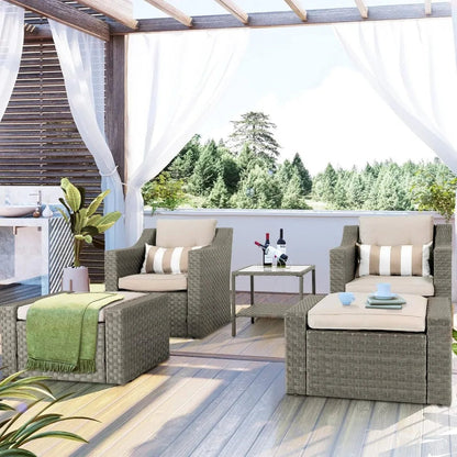 7-Piece Wicker Outdoor Lounge Set