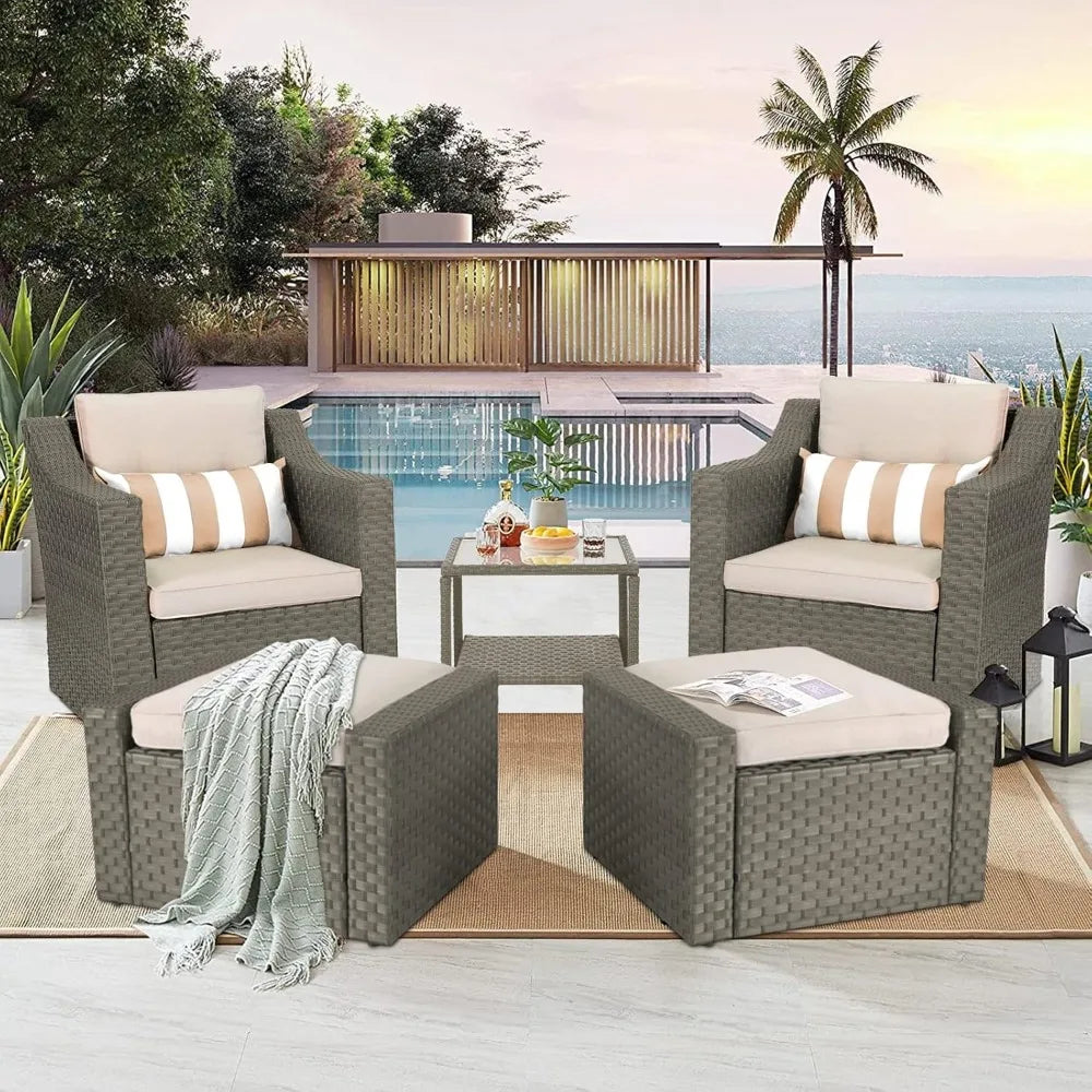 7-Piece Wicker Outdoor Lounge Set