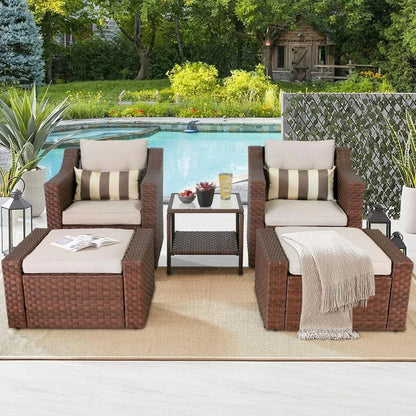 7-Piece Wicker Outdoor Lounge Set