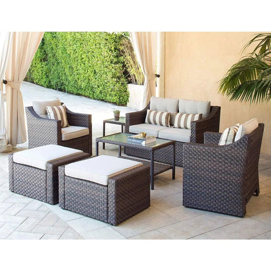 7-Piece Wicker Outdoor Lounge Set