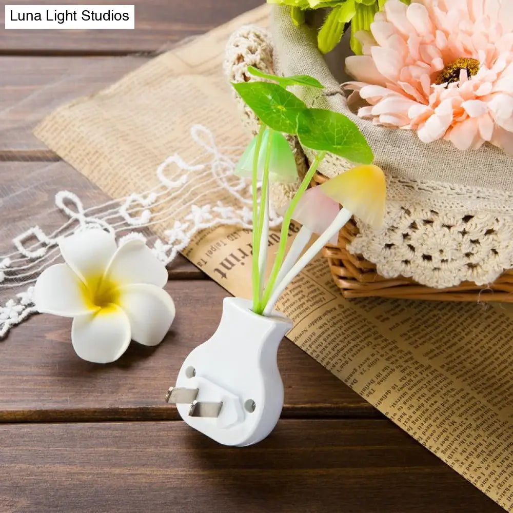 Lámpara de noche con forma de hoja de loto y 7 colores cambiantes: Lámpara de pared LED Art Déco con enchufe