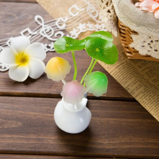 Lámpara de noche con forma de hoja de loto y 7 colores cambiantes: Lámpara de pared LED Art Déco con enchufe