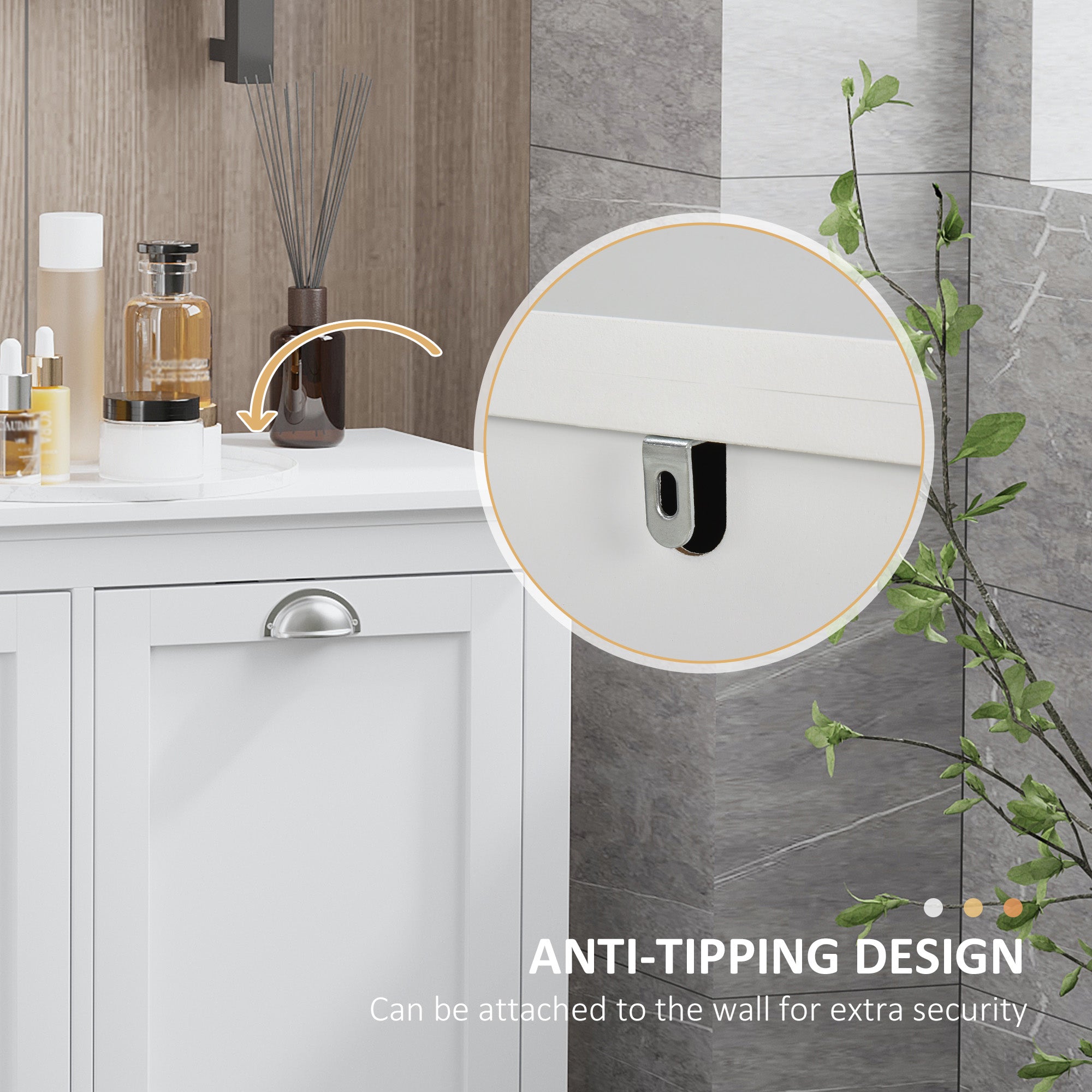White Tilt-Out Laundry Cabinet