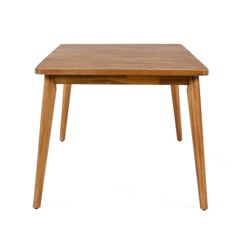Mesa de Comedor de Madera de Acacia para 6 Personas, Mesa Exterior, Muebles de Estilo Granja para Terraza, Jardín, Patio Trasero, Teca con Capacidad de Peso de 180 Libras 63L