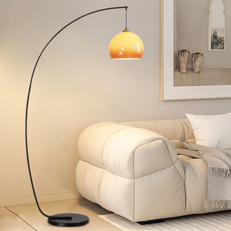 Sunset Yellow Glass Fishing Floor Lamp Living Room Decorative Lamp