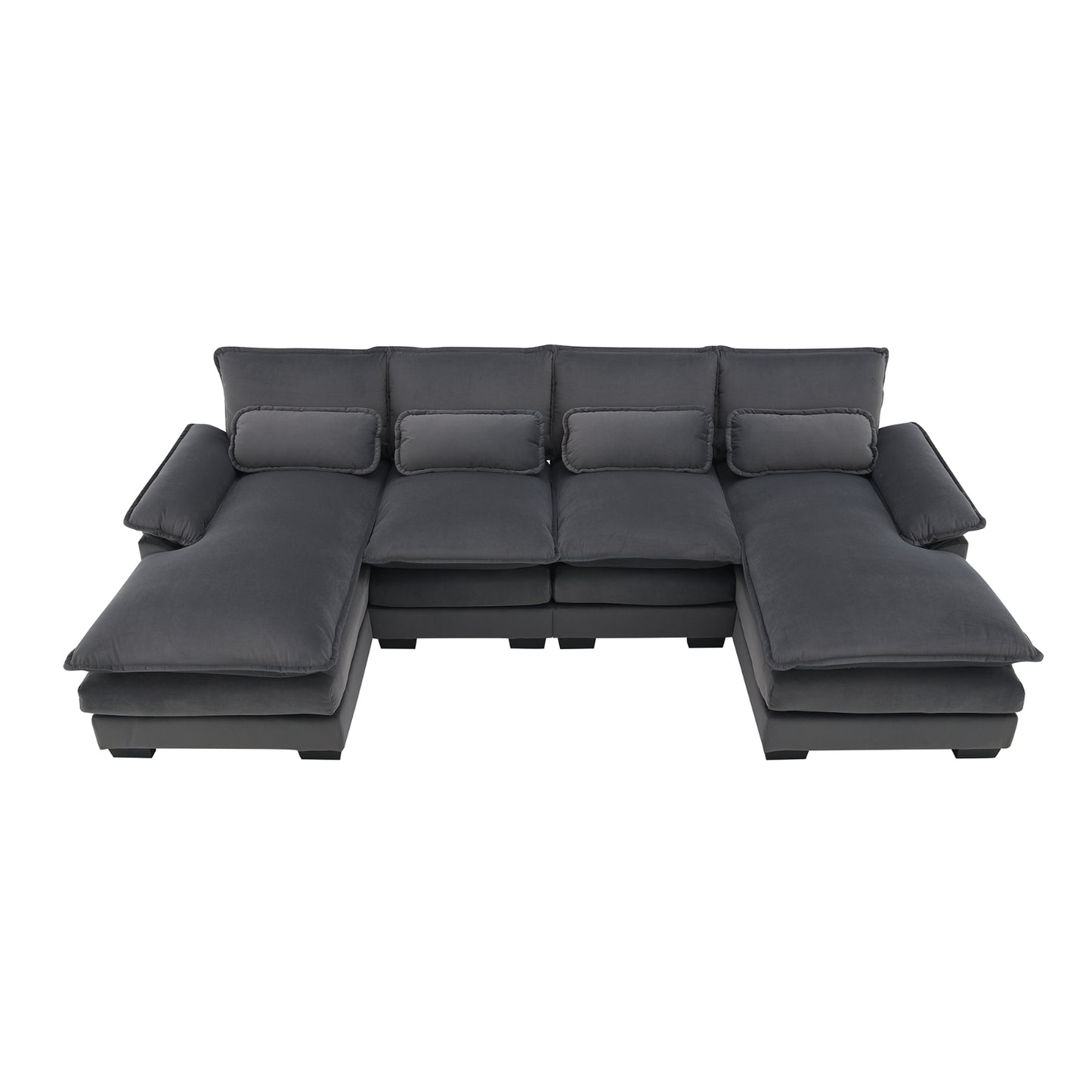 New Modern U-shaped Sectional Sofa, 6-Seat With Waist Pillows 109.8 55.9