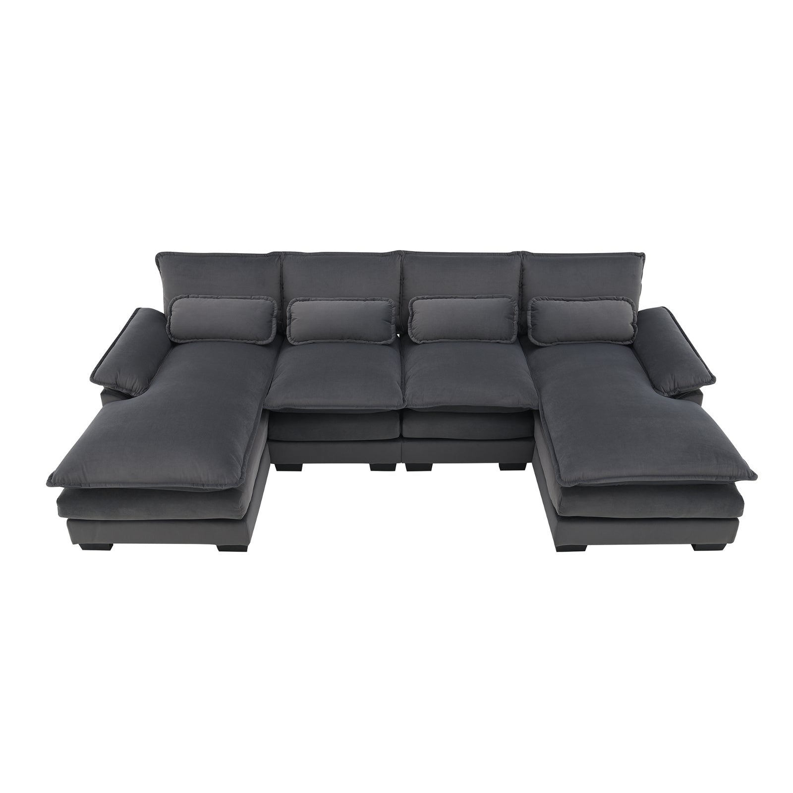 Nuevo Sofá Seccional Moderno en Forma de U, de 6 Asientos con Almohadas para la Cintura 109.8 55.9