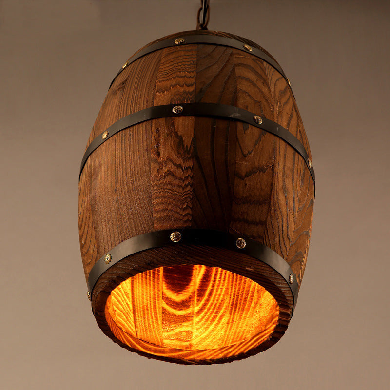 Wooden Barrel Chandelier